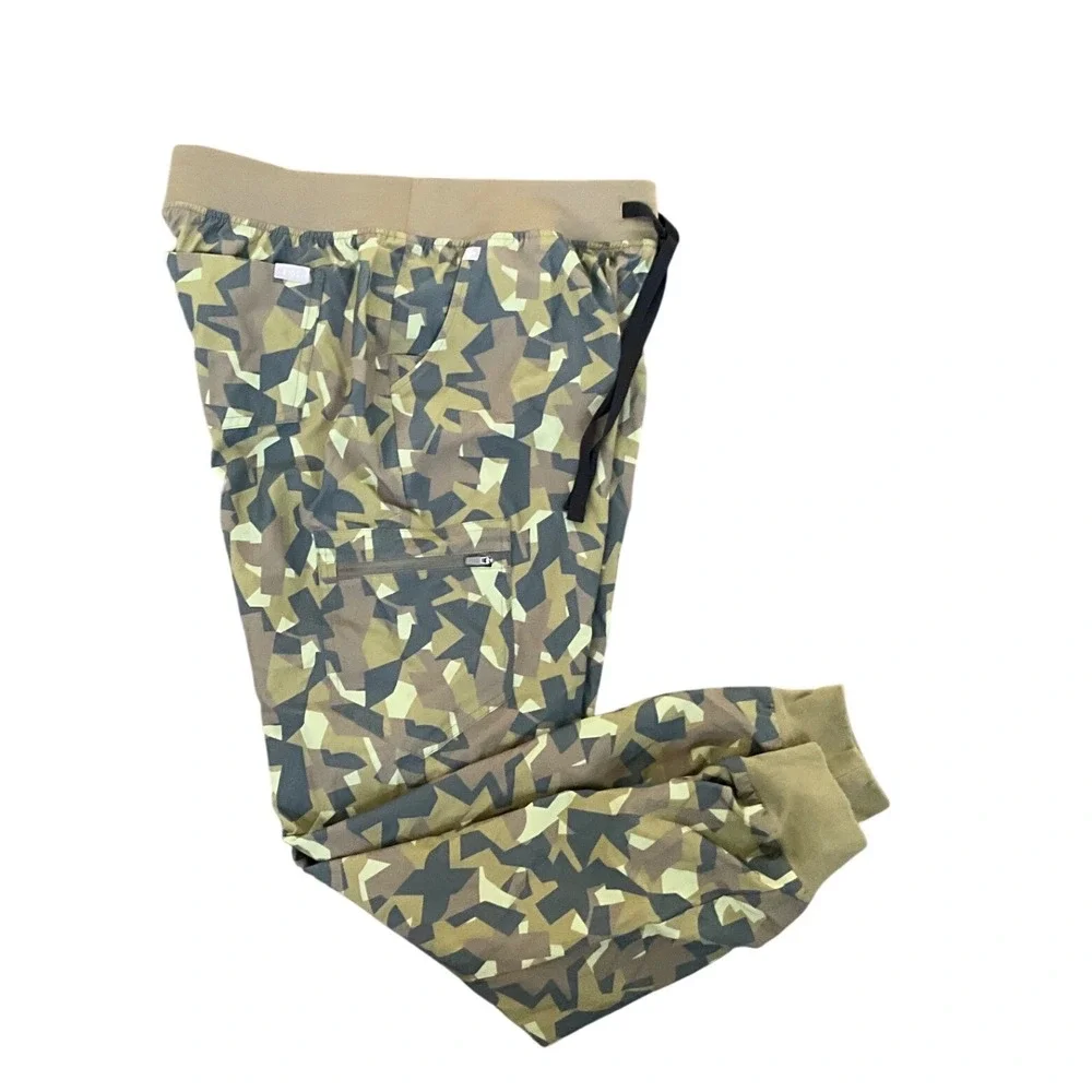 FIGS Zamora Lined Camo‎ Scrub Jogger Pants Women M Cargo Zip Pocket